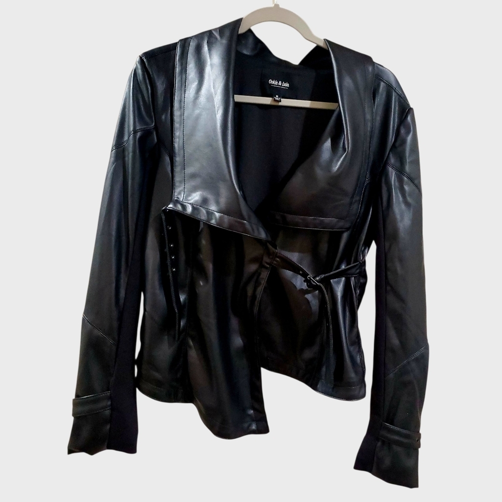 Black Faux Leather Jacket Ookie & Lala